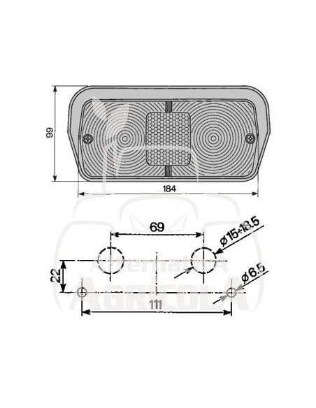 PILOTO TRASERO DERECHO - 212 x 99 x 155 mm