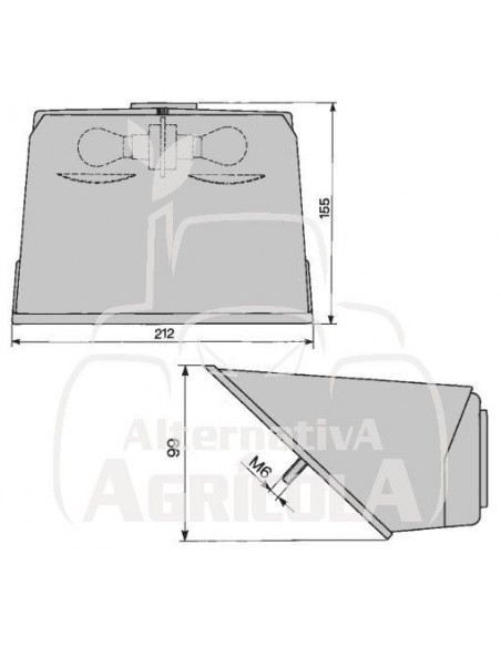 PILOTO TRASERO DERECHO - 212 x 99 x 155 mm