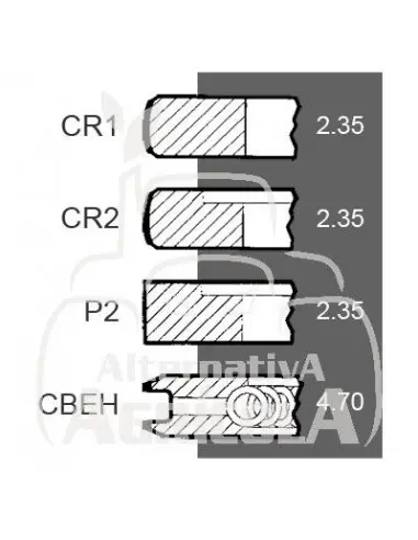 JUEGO DE SEGMENTOS 0,040''-1,02 mm