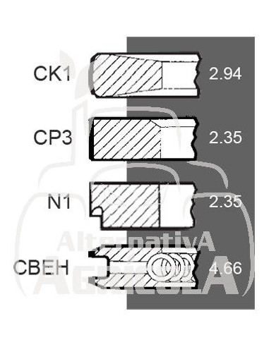 Juego de segmentos 0,020''-0,51 mm Ford 81824113
