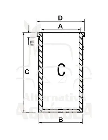Camisa de cilindro semiterminada Ø 111.76 x 114.43 mm - L 208.53 mm 81829308