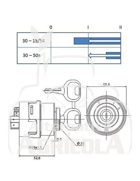 Interruptor de arranque Case-IH, Steyr, New Holland 87312354