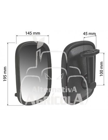 Espejo retrovisor 192 x 142 mm interior cabina