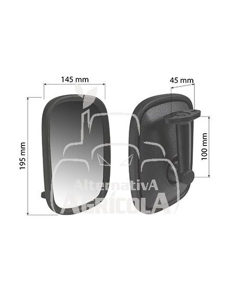 Espejo retrovisor 192 x 142 mm interior cabina