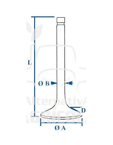 Válvula de admisión Ø 45 x 8 x 129.20 mm Case, Mc Cormick, CM3802355