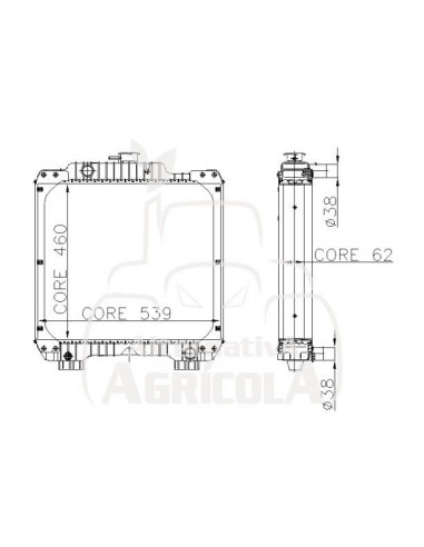 Radiador de Agua Tractores Case serie JX y New Holland TD5000