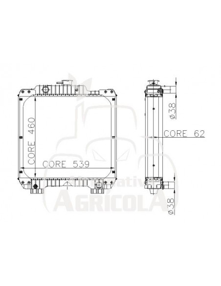 Radiador de Agua Tractores Case serie JX y New Holland TD5000