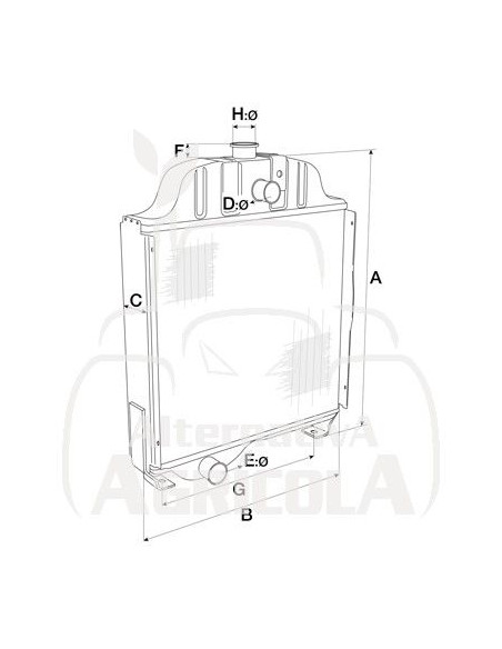Radiador para Tractores John Deere serie 20, 30 y 35 de 3 Cilindros sin Enfriador (ver modelos)