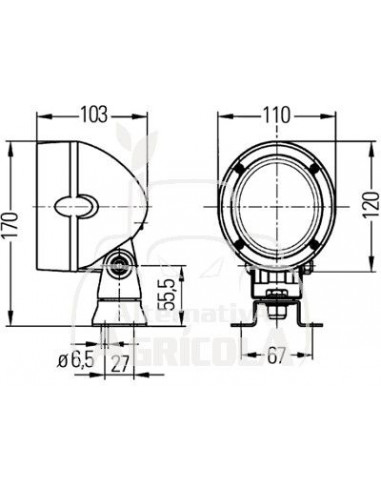 Faro de trabajo H3 - 110 x 120 mm AL119291