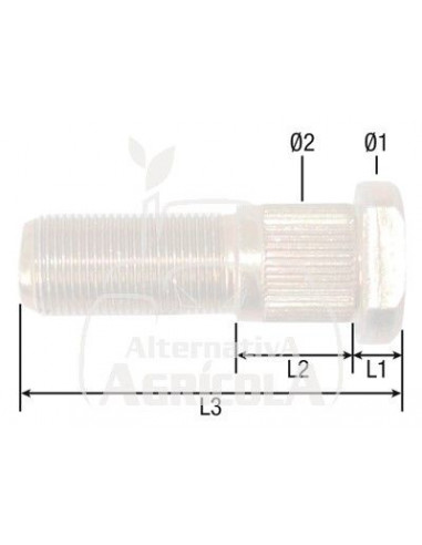 TORNILLO DE RUEDA M18 - L 72 MM