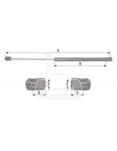 AMORTIGUADOR DE GAS 500 mm