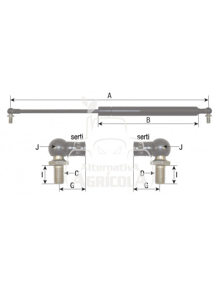 AMORTIGUADOR DE GAS 505 mm
