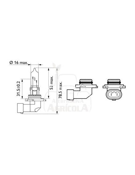 BOMBILLA HB3 12V / 65W - P20D - HB3 - PQT DE 1 PZA