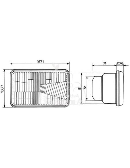 ÓPTICA DELANTERA 120 x 130 mm