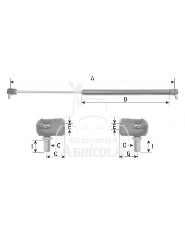 Amortiguador de gas Fiat, Ford, New Holland 86012677