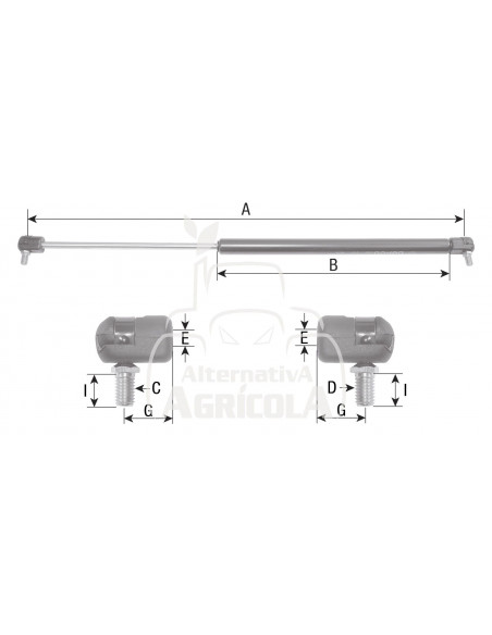 Amortiguador de gas Fiat, Ford, New Holland 86012677