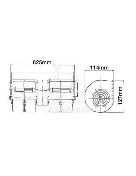 Electroventilador aire centrífugo 12v con soporte CNH New Holland