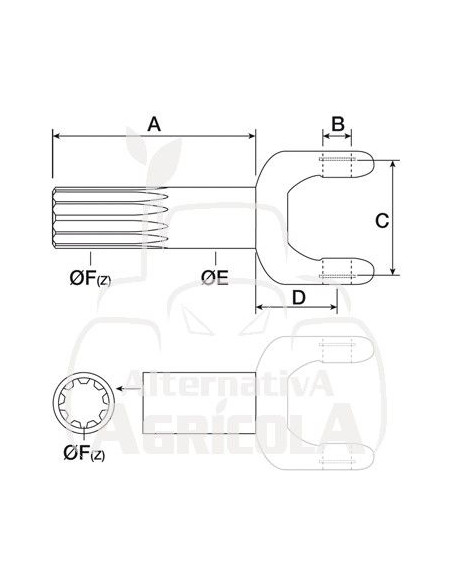 Eje semipalier corto Case-IH, John Deere T643096