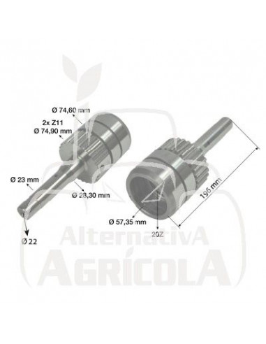 EJE CON PIÑÓN PARA SALIDA TOMA FUERZA