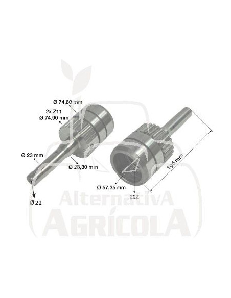 EJE CON PIÑÓN PARA SALIDA TOMA FUERZA