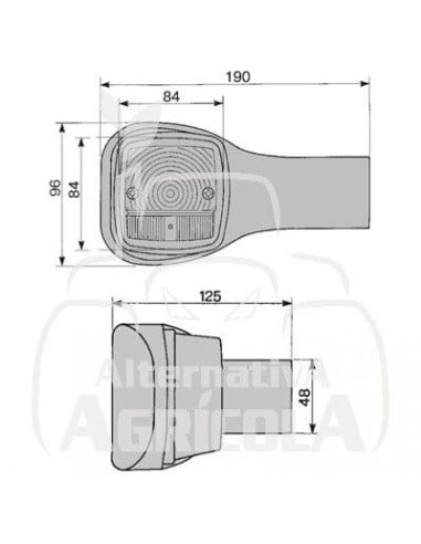 Piloto delantero izquierdo 190 x 96 mm New Holland, Case-IH 5180526