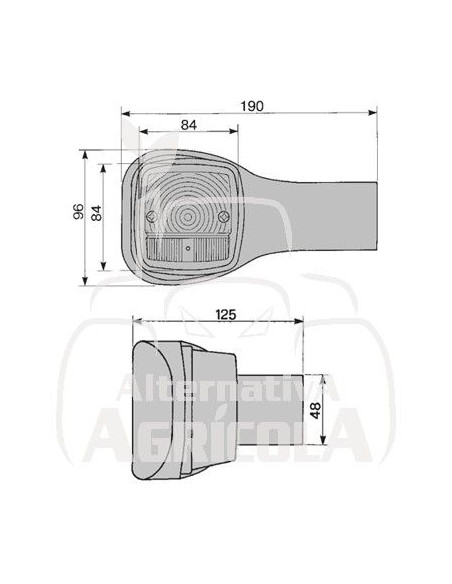 Piloto delantero izquierdo 190 x 96 mm New Holland, Case-IH 5180526