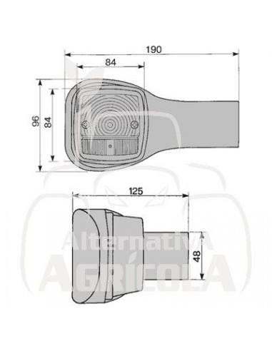 Piloto delantero derecho 190 x 96 mm New Holland, Case 5180527