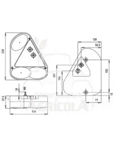 PILOTO TRASERO DERECHO - 258 x 250 x 65 mm