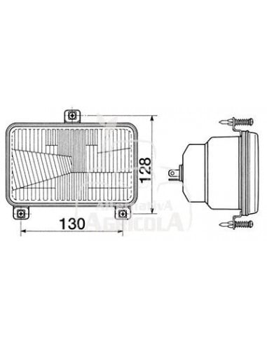 ÓPTICA DELANTERA IZQUIERDA "COBO" - 130 x 128 mm