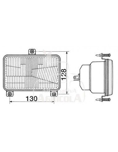 ÓPTICA DELANTERA DERECHA "COBO" - 130 x 128 mm