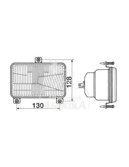 ÓPTICA DELANTERA DERECHA "COBO" - 130 x 128 mm