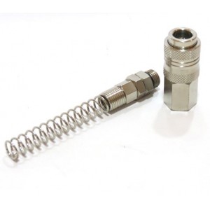 Enchufe rápido aire hembra y racord giratorio c/muelle tubo 6 x 8 mm