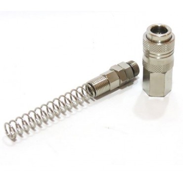 Enchufe rápido aire hembra y racord giratorio c/muelle tubo 6 x 8 mm