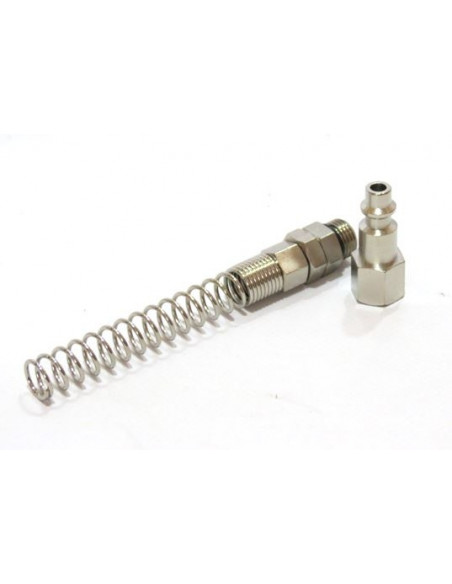 Enchufe rápido aire macho con racord giratorio c/muelle tubo 6 x 8 mm
