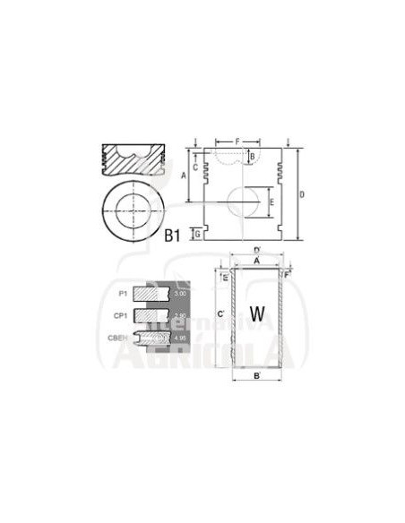 Retén cigüeñal trasero Ø 115 x 140 x 13.5 mm