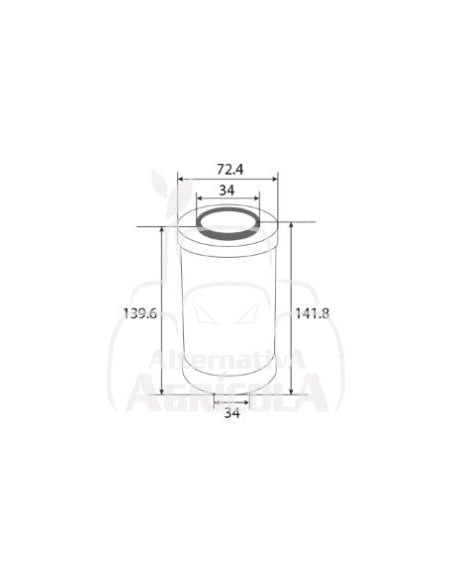Filtro de aceite Ø 33 x 73 x 137 mm 1510132411