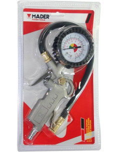 Pistola aire con manómetro inflado ruedas