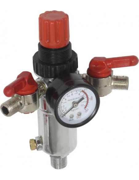 Filtro regulador lubricador 3/8" para circuito aire comprimido