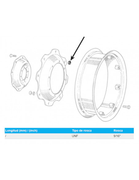 TUERCA DE RUEDA CÓNICA 9/16'' UNF