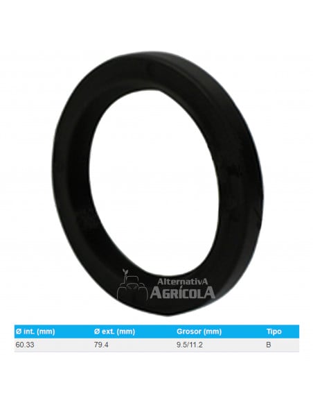 RETÉN CIGÜEÑAL DELANTERO Ø 60.33 X 79.4 X 9.5/11.2 MM