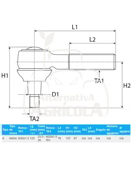RÓTULA DE CILINDRO DE DIRECCIÓN