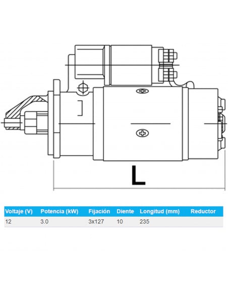 MOTOR DE ARRANQUE 12V - 3,0 KW