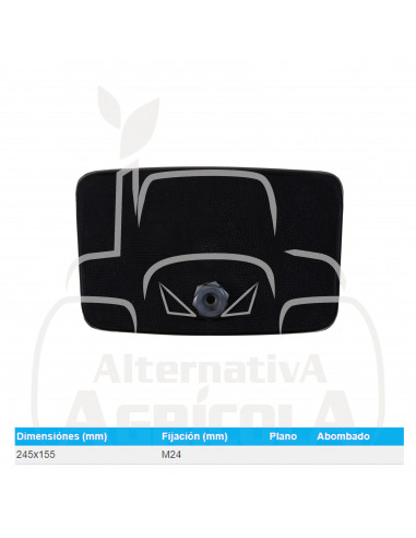 Espejo retrovisor 245 x 155 mm varilla Ø 16 mm curvo