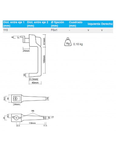 Maneta de la puerta Case-IH, Massey Ferguson 3476151M1