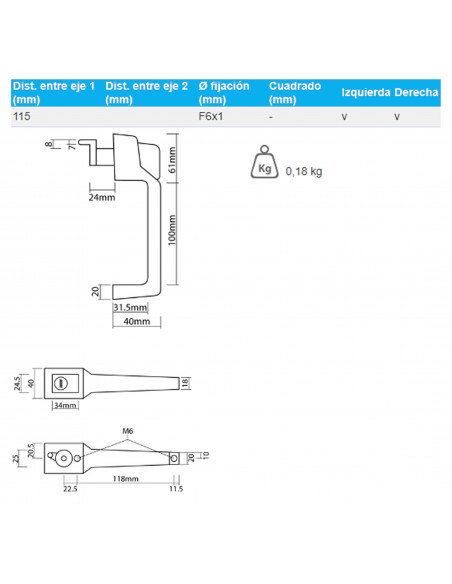 Maneta de la puerta Case-IH, Massey Ferguson 3476151M1