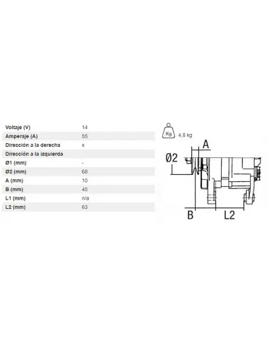 Alternador 65A 14V CNH -Deutz - Same