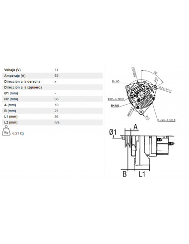 ALTERNADOR 14V - 65A