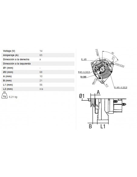 ALTERNADOR 14V - 65A
