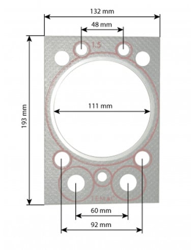 JUNTA DE LA CULATA GR. 1.5 MM - Ø 111 MM