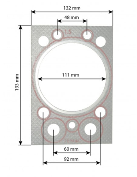 JUNTA DE LA CULATA GR. 1.5 MM - Ø 111 MM